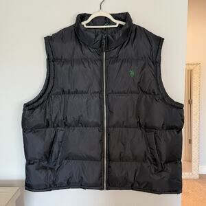 US Polo Assn. Mens Signature Zip Up Puffer Vest Size 2XLT Navy Blue Preppy
